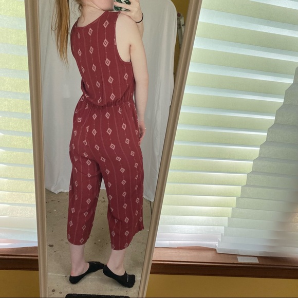Maroon and cream patterned jumpsuit - Picture 6 of 16
